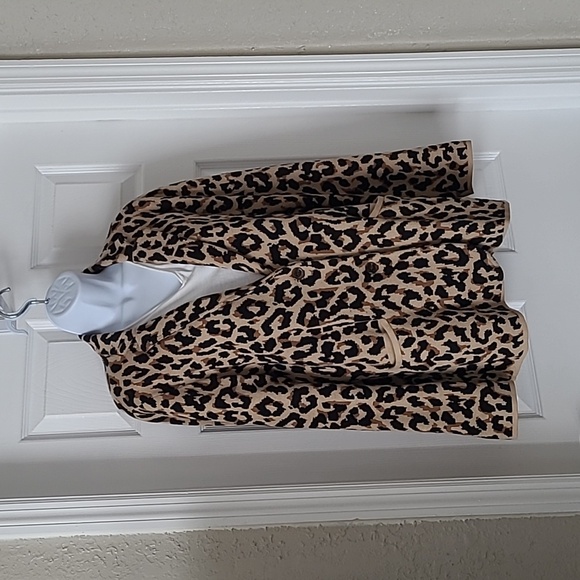 J. Crew Factory Schoolboy Sweater Blazer Animal Print Medium - Picture 2 of 11